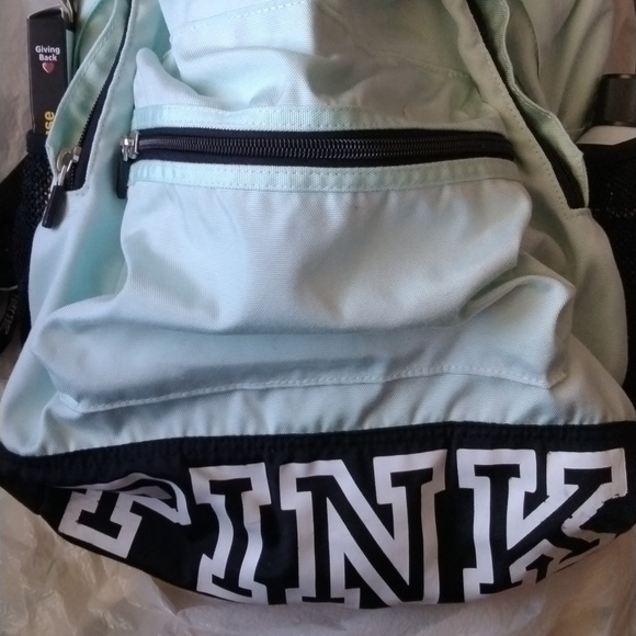 +PINK Victoria’s Secret  Canvas  Bling Campus Backpack Sz est 17x9x 6+gift - Picture 4 of 5